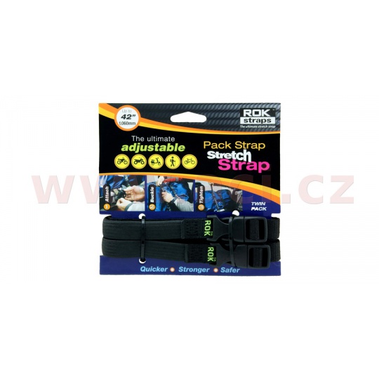 zavazadlové popruhy ROK straps MD nastavitelné, OXFORD (černá, šířka 16 mm, pár)
