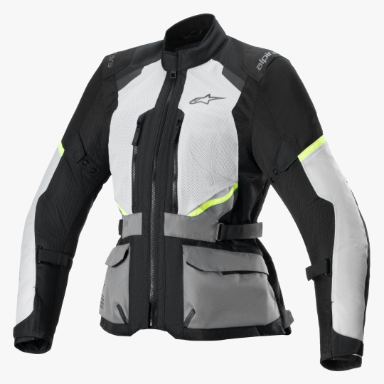 bunda STELLA ANDES AIR DRYSTAR, ALPINESTARS, dámská (světle šedá/tmavě šedá/černá/žlutá fluo) 2024