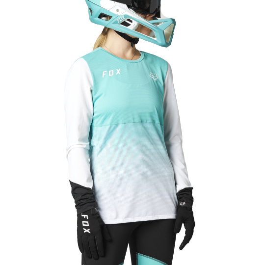 Dámský dres Fox W Flexair Ls Jersey Teal 