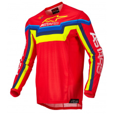 dres TECHSTAR QUADRO 2022, ALPINESTARS (červená/žlutá fluo/modrá) dres TECHSTAR QUADRO 2022, ALPINESTARS (červená/žlutá fluo/modrá)