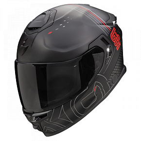 Moto přilba SCORPION EXO-GT SP CARBON AIR TECHLANE matná černo/šedo/červená