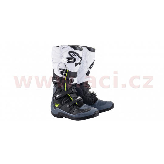 boty TECH 5, ALPINESTARS (černá/šedá/bílá/žlutá fluo) 2024