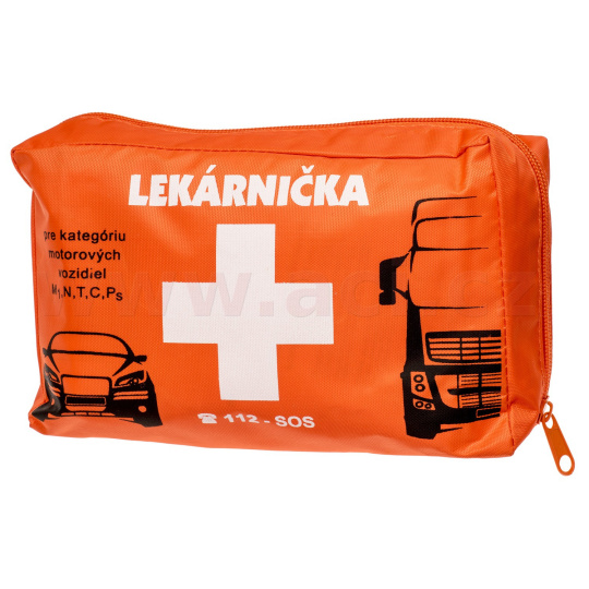 autolékárnička SK - textilní (výbava dle vyhlášky MDaV SR č.134/2018) oranžová