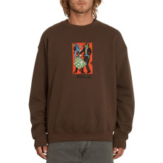 Pánská mikina Volcom Fa Bob Mollema Crew Dark Brown Pánská mikina Volcom Fa Bob Mollema Crew Dark Brown