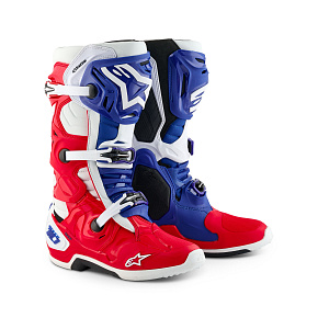 boty TECH 10 limitovaná edice FORTITUDE, ALPINESTARS (bílá/modrá/červená) boty TECH 10 limitovaná edice FORTITUDE, ALPINESTARS (bílá/modrá/červená)