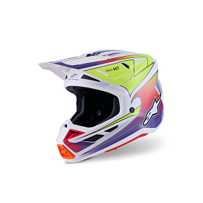 přilba SUPERTECH S-M7 FUSE, ALPINESTARS (bílá/žlutá fluo/fialová) 2027 přilba SUPERTECH S-M7 FUSE, ALPINESTARS (bílá/žlutá fluo/fialová) 2027