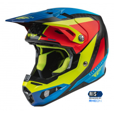 přilba FORMULA CARBON PRIME, FLY RACING - USA (hi-vis, modrá, červená)