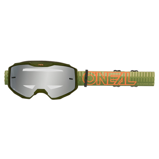 O´Neal brýle B-10 STRIPED zelená/oranžová, silver mirror