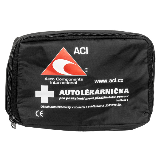 autolékárnička CZ - textilní (výbava dle vyhlášky č. 206/2018 Sb.) černá