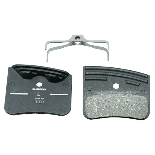 brzdové destičky SHIMANO P03A-RFA polymer, s chladiči čtyřpístkové XT, XTR, v krabičce brzdové destičky SHIMANO P03A-RFA polymer, s chladiči čtyřpístkové XT, XTR, v krabičce