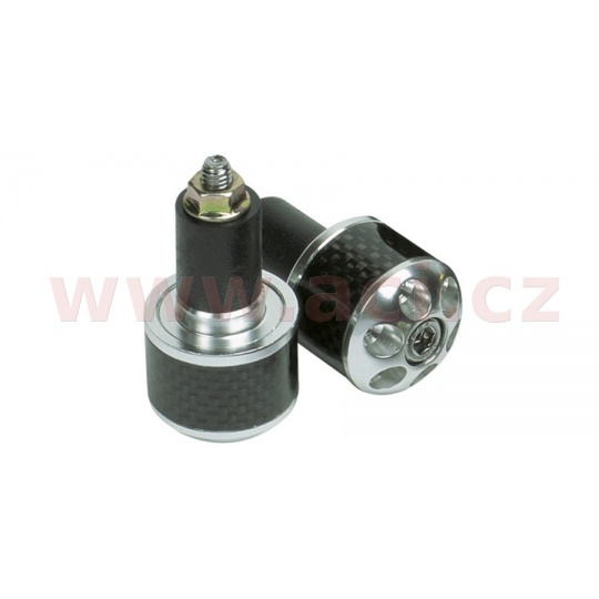 závaží řídítek Carb Ends 1 s redukcí pro vnitřní průměr 18 mm (vnější 28,6 mm), OXFORD (stříbrné, pár)