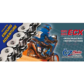 řetěz 520ECX, ČZ - ČR (barva černá, 106 článků vč. rozpojovací spojky CLIP) řetěz 520ECX, ČZ - ČR (barva černá, 106 článků vč. rozpojovací spojky CLIP)