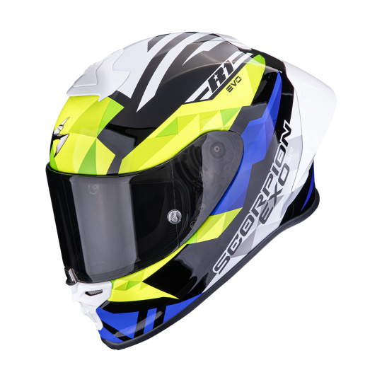 Moto přilba SCORPION EXO-R1 EVO II AIR VALERE černo/modro/fluo žlutá Moto přilba SCORPION EXO-R1 EVO II AIR VALERE černo/modro/fluo žlutá