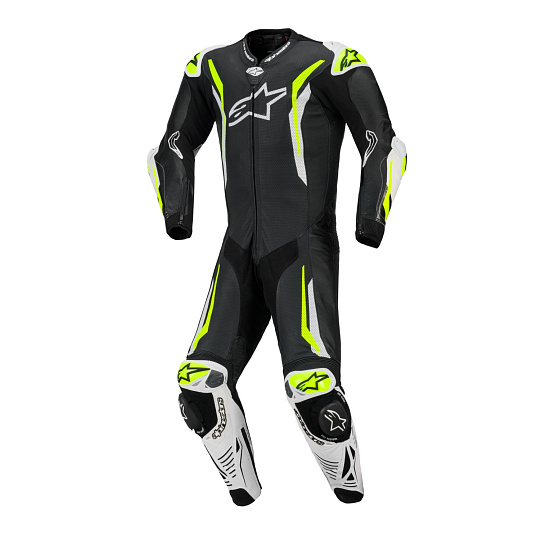 jednodílná kombinéza GP TECH V5, ALPINESTARS (černá/bílá/žlutá fluo) 2026