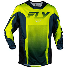dres KINETIC FADE, FLY RACING - USA (hi-vis/modrá/bílá)