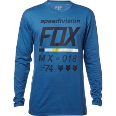 Pánské triko Fox Draftr Ls Tech Tee Blue Pánské triko Fox Draftr Ls Tech Tee Blue