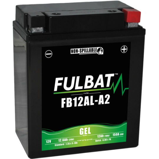 baterie 12V, YB12AL-A2 GEL, 12V, 12Ah, 150A, bezúdržbová GEL technologie 134x80x161 FULBAT (aktivovaná ve výrobě)