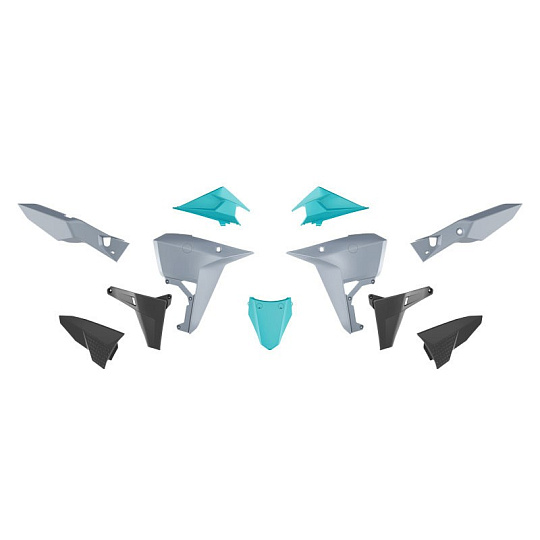 sada plastů KOVE, RTECH (světle šedá-tyrkysová-černá)