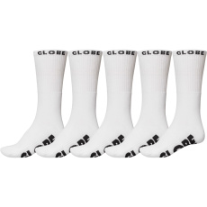 Pánské ponožky Globe Whiteout Sock 5 Pack White 