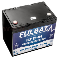lithiová baterie LiFePO4 FLP12-84 FULBAT 12,8V, 84Ah, 1075Wh, hmotnost 10,5 kg, 260x169x218 lithiová baterie LiFePO4 FLP12-84 FULBAT 12,8V, 84Ah, 1075Wh, hmotnost 10,5 kg, 260x169x218