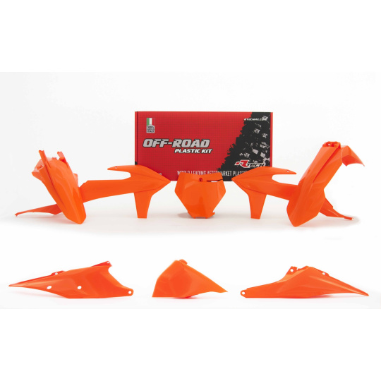 sada plastů KTM, RTECH (oranžová, 6 dílů, vč. L krytu vzduch filtru)