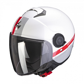 Moto přilba SCORPION EXO-CITY STRADA bílo/stříbrno/červená Moto přilba SCORPION EXO-CITY STRADA bílo/stříbrno/červená