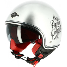 Moto přilba ASTONE MINIJET S 66 MEMENTO MORI stříbrná Moto přilba ASTONE MINIJET S 66 MEMENTO MORI stříbrná