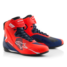 boty FASTER-4 MM93 kolekce, ALPINESTARS (červená fluo/modrá/bílá) 2025 boty FASTER-4 MM93 kolekce, ALPINESTARS (červená fluo/modrá/bílá) 2025