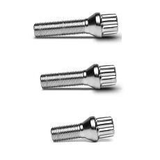 TPi Round Series kolový šroub, kuželová dosedací plocha, kytičkový tvar hlavy (17 mm), závit 14x1,25, saténová stříbrná