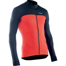 Pánský cyklo dres Northwave Force 2 Jersey Ls Full Zip  Black/Red