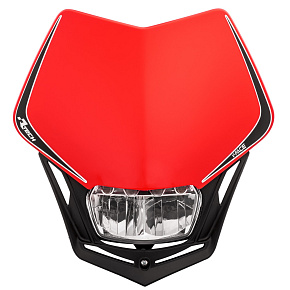 UNI přední maska včetně světla V-Face FULL LED, RTECH (červená/černá) UNI přední maska včetně světla V-Face FULL LED, RTECH (červená/černá)