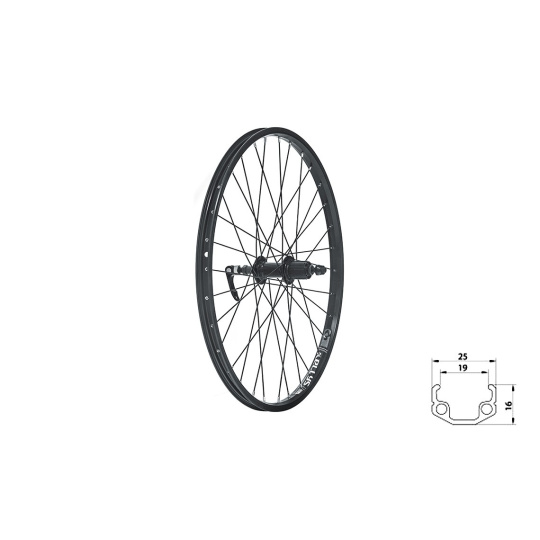 KELLYS Zapletené kolo zadní KLS WASPER CASSETTE V-brake R, 24", black KELLYS Zapletené kolo zadní KLS WASPER CASSETTE V-brake R, 24", black