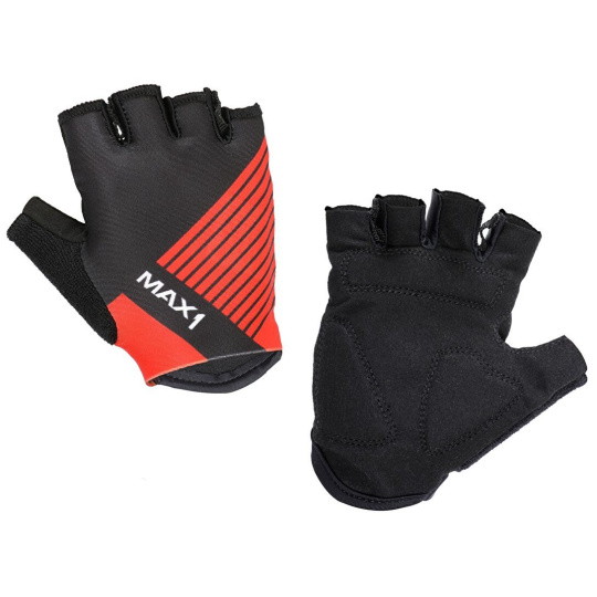 dětské krátkoprsté rukavice MAX1 Raceday 5-6 let černo/červené dětské krátkoprsté rukavice MAX1 Raceday 5-6 let černo/červené