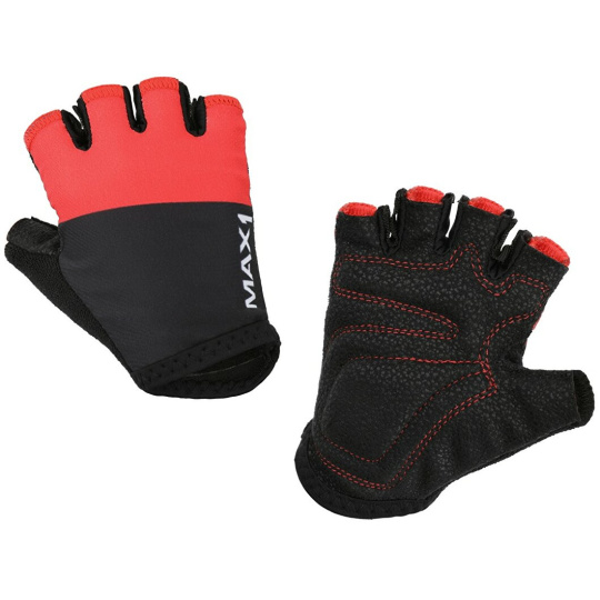 dětské krátkoprsté rukavice MAX1 7-8 let černo/červené