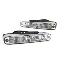 přídavná světla LED pro denní svícení 12/24 V, 5x SMD v každém světle, 160×25×52 mm sada včetně kabeláže