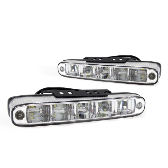přídavná světla LED pro denní svícení 12/24 V, 5x SMD v každém světle, 160×25×52 mm sada včetně kabeláže
