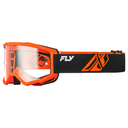 brýle FOCUS, FLY RACING - USA dětské (černé/oranžové - čiré plexi)