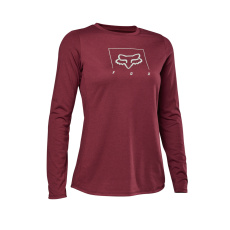 Dámský cyklo dres Fox W Ranger Dr Mid Ls Jersey Dark Maroon Dámský cyklo dres Fox W Ranger Dr Mid Ls Jersey Dark Maroon