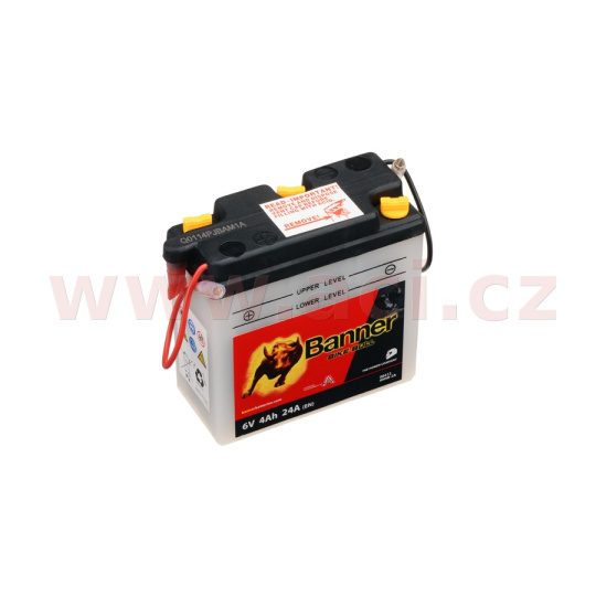baterie 6V, 6N4B-2A, 4Ah, 24A, BANNER Bike Bull 102x48x96