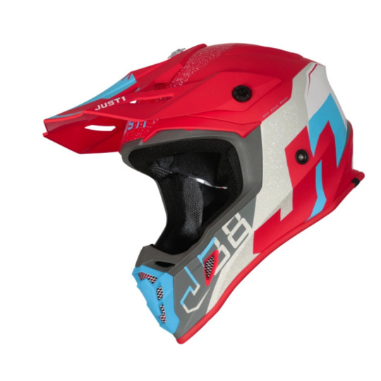 Moto přilba JUST1 J38 KORNER matná modro/červená