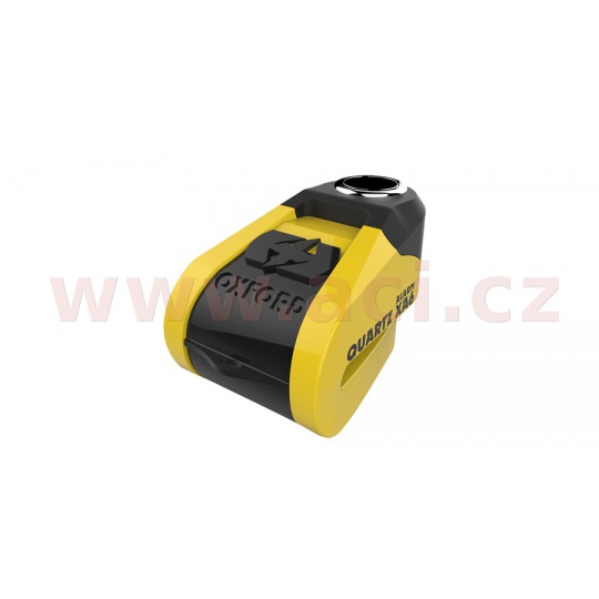 zámek kotoučové brzdy Quartz Alarm XA6, OXFORD (integrovaný alarm, žlutý/černý, průměr čepu 6 mm)