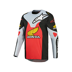 dres RACER VEIL HONDA kolekce, ALPINESTARS (černá/šedá/červená/žlutá) 2026