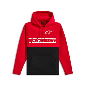 mikina PARALLEL HOODIE, ALPINESTARS (červená/černá)
