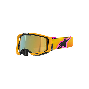 brýle VISION 8 CORP, ALPINESTARS (oranžová/žlutá/růžová, zrcadlové zlaté plexi)