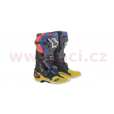 boty TECH 10 2021, ALPINESTARS (černá/žlutá/modrá/červená) boty TECH 10 2021, ALPINESTARS (černá/žlutá/modrá/červená)