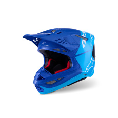 přilba SUPERTECH S-M10 FLOOD, ALPINESTARS (modrá perleť/světle modrá/černá/carbon/matná/lesklá) 2026