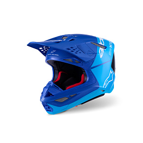 přilba SUPERTECH S-M10 FLOOD, ALPINESTARS (modrá perleť/světle modrá/černá/carbon/matná/lesklá) 2026
