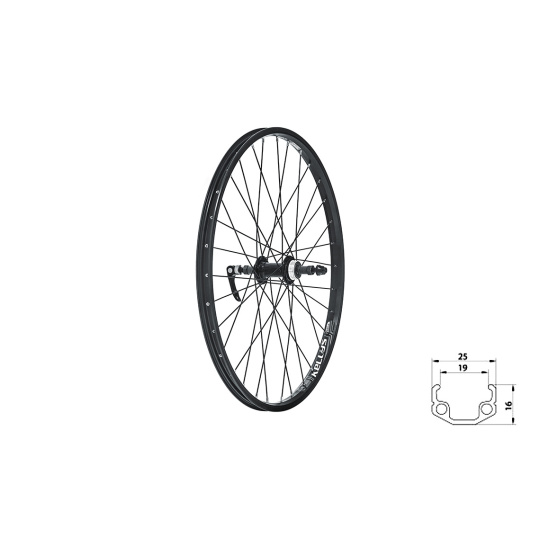 KELLYS Zapletené kolo zadní KLS WASPER FREEWHEEL V-brake R, 24", black