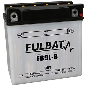 baterie 12V, YB9L-B, 9Ah, 115A, konvenční 135x75x139 FULBAT (vč. balení elektrolytu) baterie 12V, YB9L-B, 9Ah, 115A, konvenční 135x75x139 FULBAT (vč. balení elektrolytu)