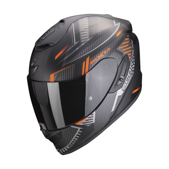 Moto přilba SCORPION EXO-1400 EVO AIR SHELL matná černo/oranžová